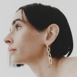 Eddie Borgo Supra Link Earrings Gold NEW